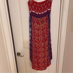 Geometric strapless dress